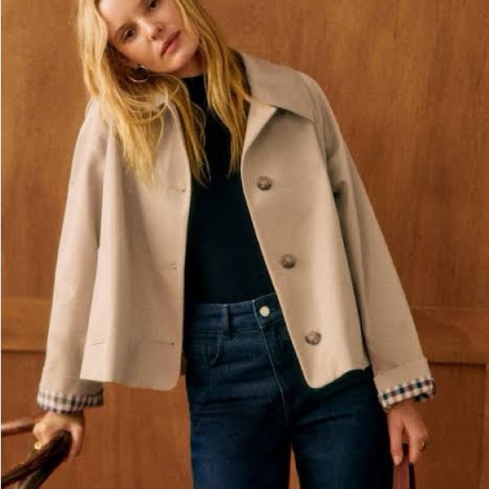 Sezane Bobby Trench Cropped Jacket